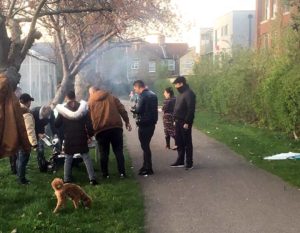 Men having a barbecue