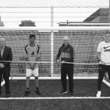 Players past and present open new football pitch in the local community