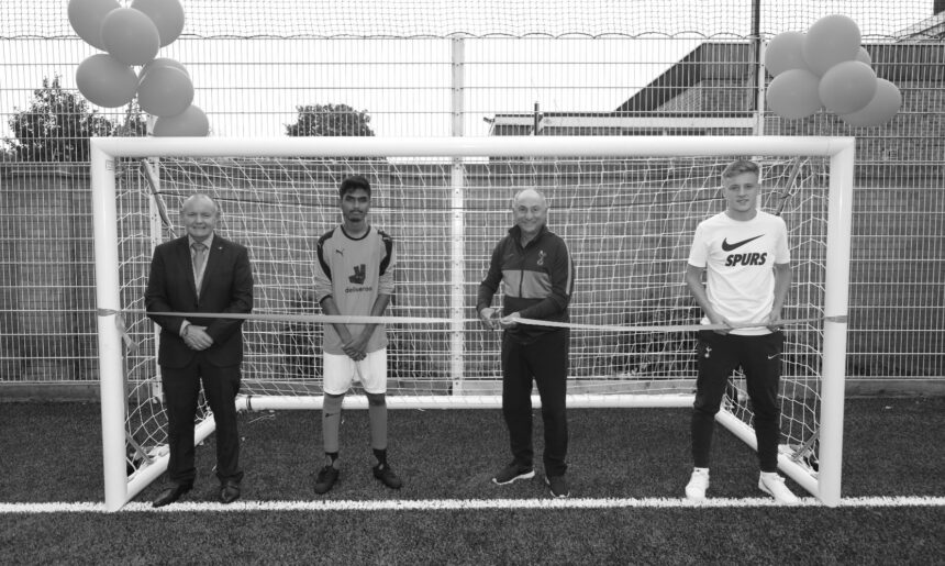 Players past and present open new football pitch in the local community