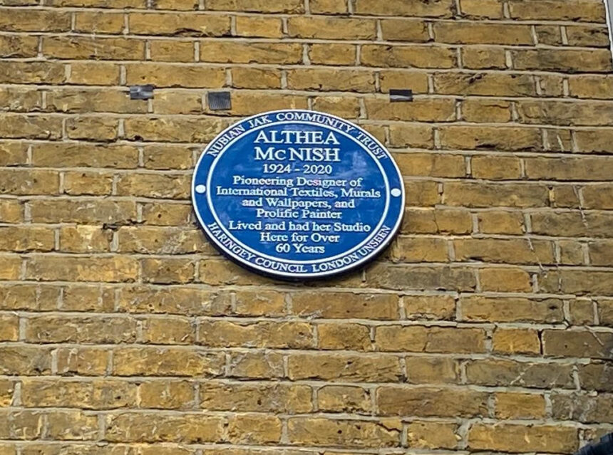 Late tottenham textile artist althea mcnish honoured with blue plaque on west green road